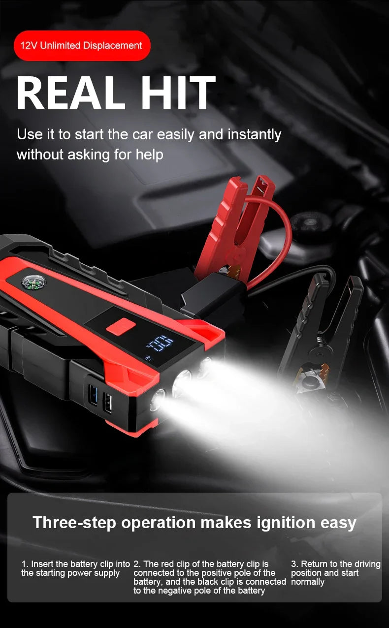 JUMPER PARA CARROS - con puertos usb y linterna